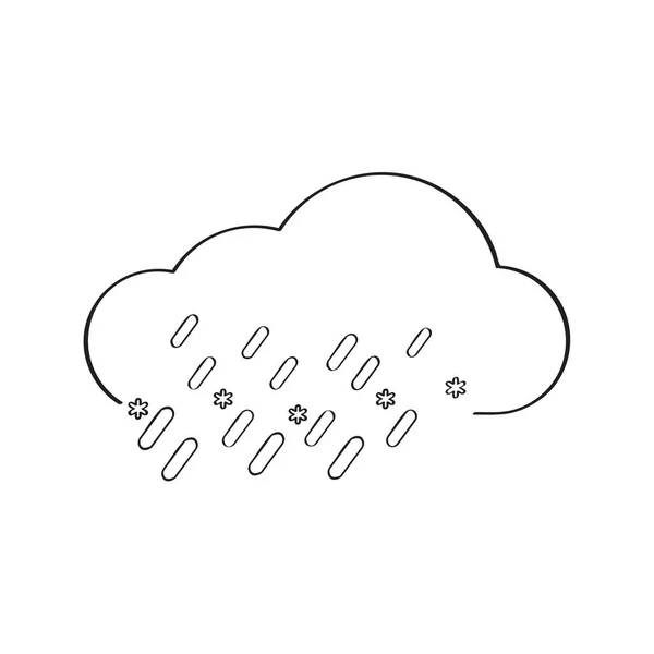 Εικονίδιο απομονωμένες βροχερός καιρός — Διανυσματικό Αρχείο