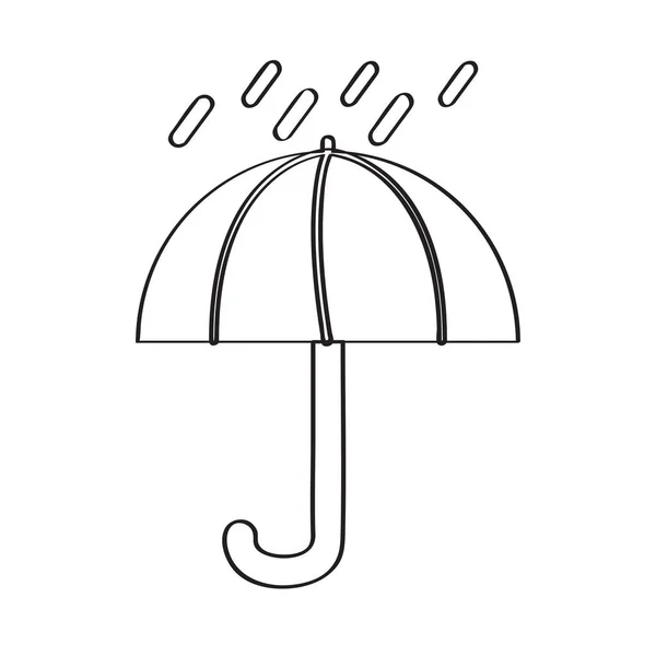 Pluie isolée avec icône météo parapluie — Image vectorielle