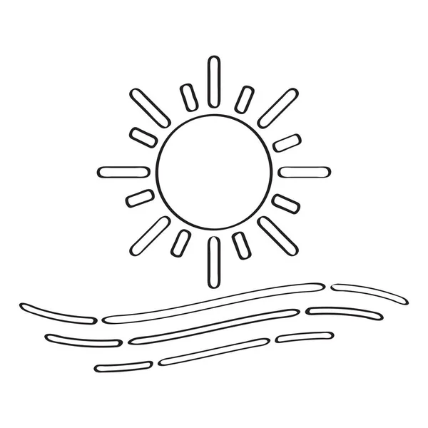İzole güneşli havalarda simgesi — Stok Vektör