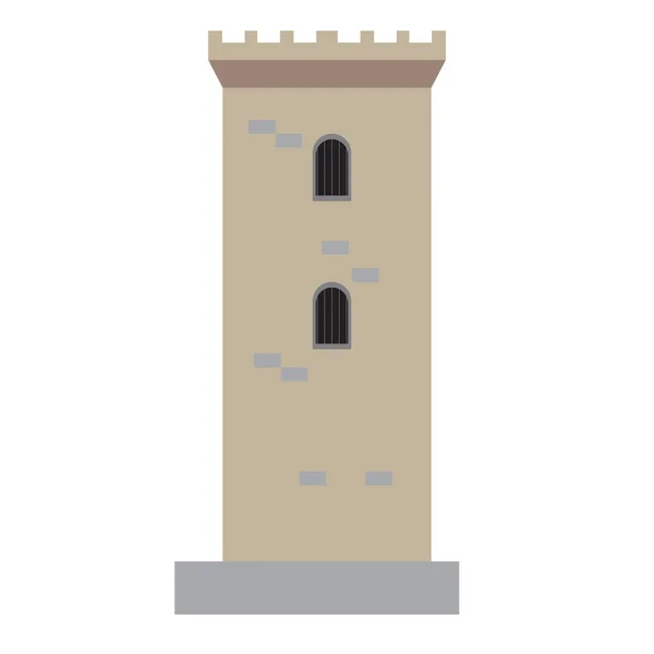 Icono de torre medieval aislado — Archivo Imágenes Vectoriales