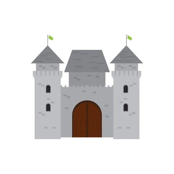 Ícone do castelo medieval isolado — Vetor de Stock