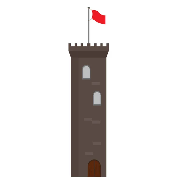 Ícone de torre medieval isolado — Vetor de Stock