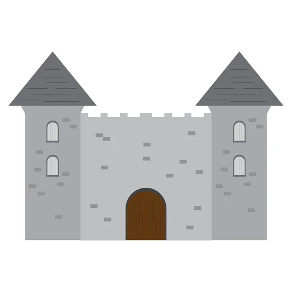 Středověký hrad izolovaného ikona — Stockový vektor