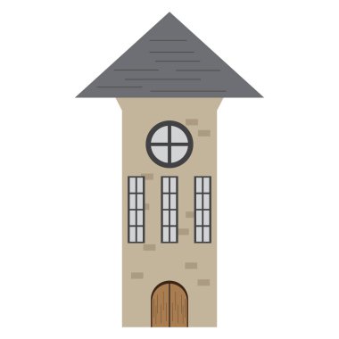 İzole Ortaçağ kule simgesi