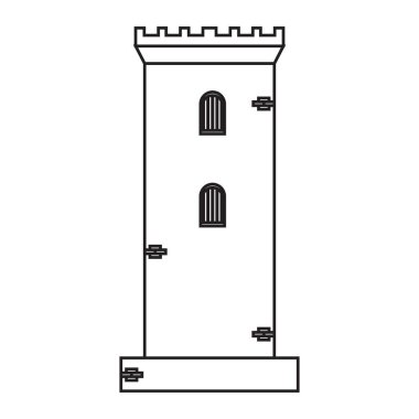 İzole Ortaçağ kule simgesi