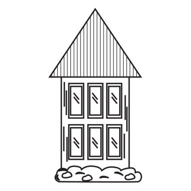 İzole Ortaçağ bina simgesini