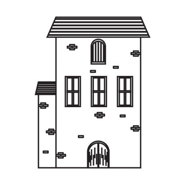 İzole Ortaçağ bina simgesini