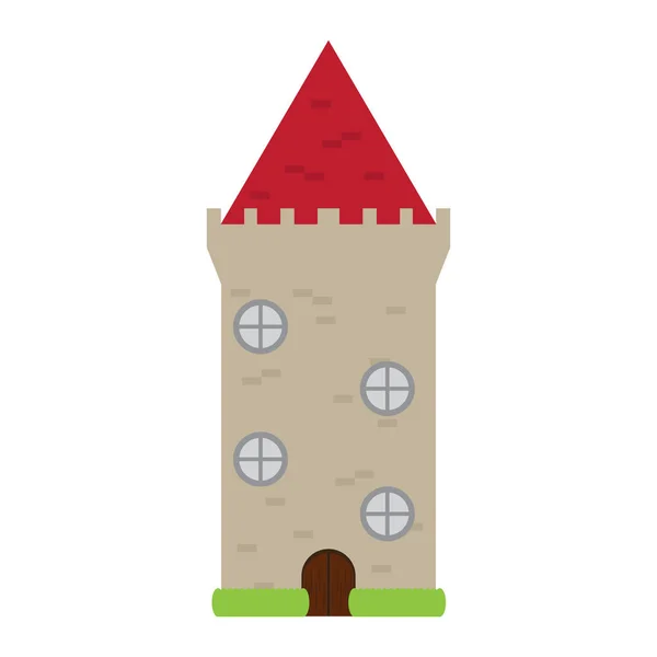 Icono de torre medieval aislado — Vector de stock