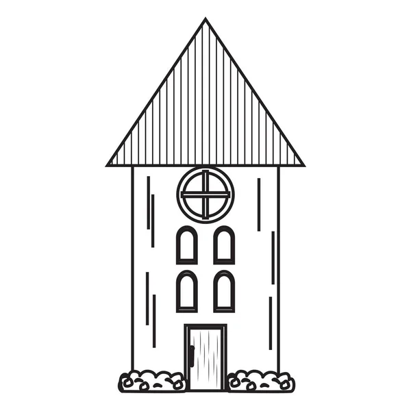 Icono de edificio medieval aislado — Vector de stock