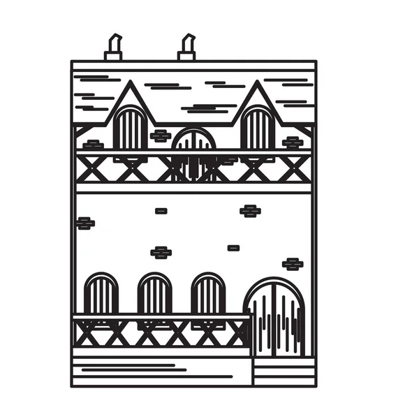 Ikona na białym tle średniowiecznym budynku — Wektor stockowy