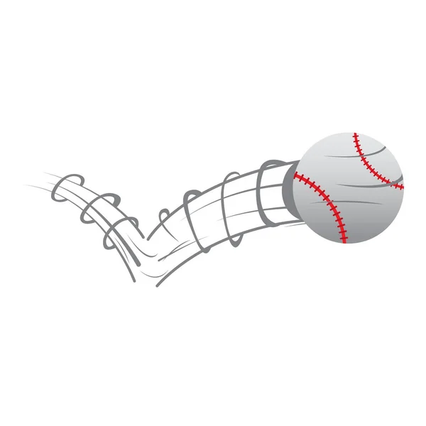 Απομονωμένη μπέιζμπολ μπάλα με εφέ κίνησης — Διανυσματικό Αρχείο