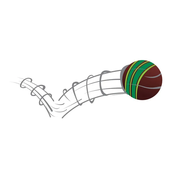 Isolierter Cricketball mit Bewegungseffekt — Stockvektor