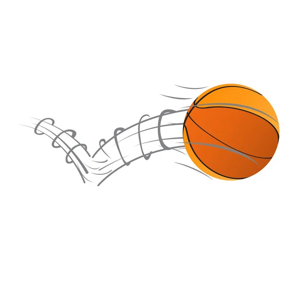 Balón de baloncesto aislado con efecto de movimiento — Vector de stock