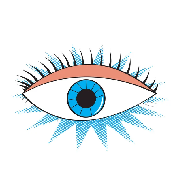 Icono de ojo cómico aislado — Vector de stock