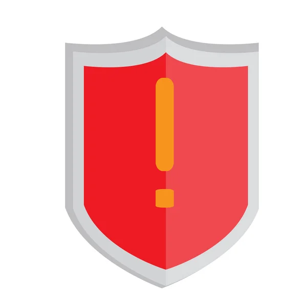 Bouclier héraldique avec un symbole d'avertissement — Image vectorielle