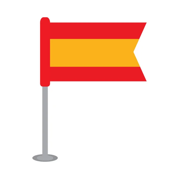 Drapeau isolé d'Espagne — Image vectorielle