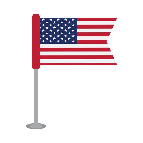 Drapeau isolé des États-Unis — Image vectorielle