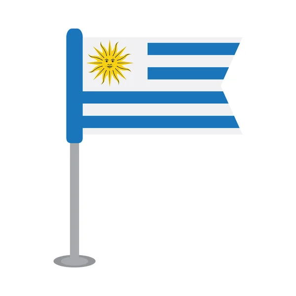 Bandiera isolata dell'Uruguay — Vettoriale Stock