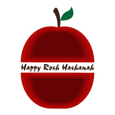 Metin ile izole elma. Rosh Hashanah