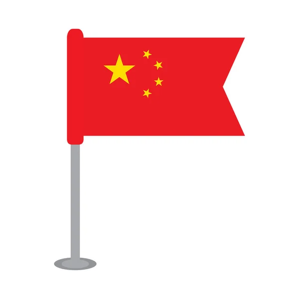 Bandiera isolata della Cina — Vettoriale Stock