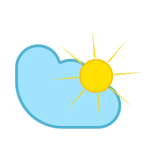Ikona na białym tle słoneczna pogoda — Wektor stockowy