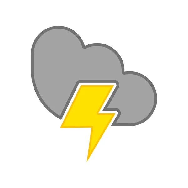 ไอคอนสภาพอากาศของพายุฟ้าผ่า — ภาพเวกเตอร์สต็อก