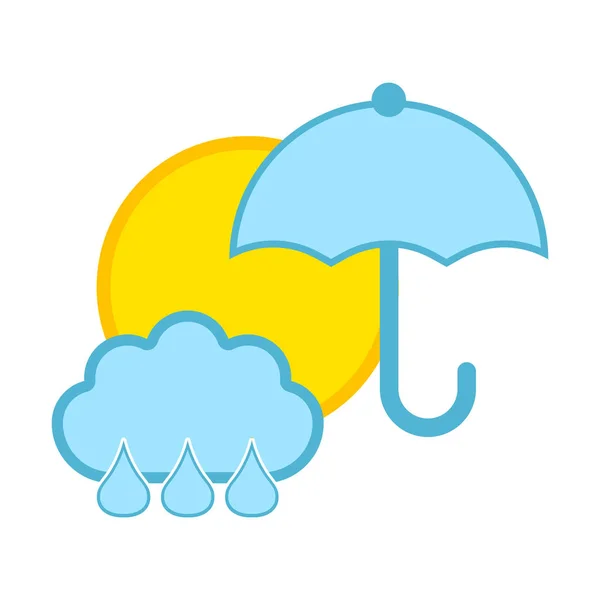 Vereinzelte Regenwetter Ikone Mit Regenschirm Vektor Illustration Design — Stockvektor