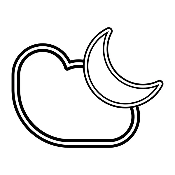 Luna con un icono de nube — Archivo Imágenes Vectoriales