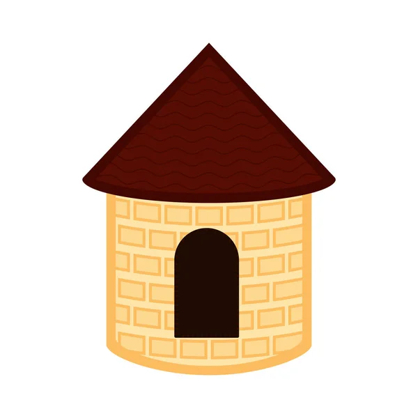Isolerade medeltida tornet byggnaden — Stock vektor