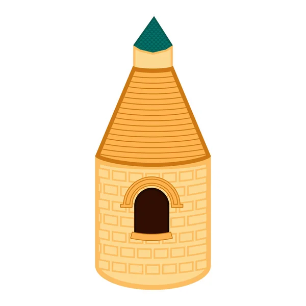 Edificio de torre medieval aislado — Vector de stock