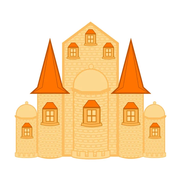 Isolated medieval castle building — Stock Vector