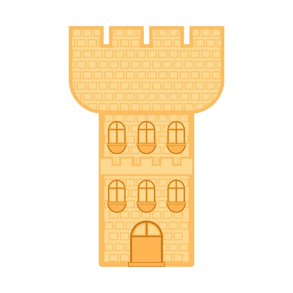 Bâtiment Isolé Tour Médiévale Illustration Vectorielle — Image vectorielle