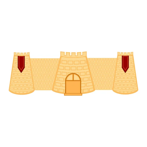Isolato castello medievale edificio murario — Vettoriale Stock