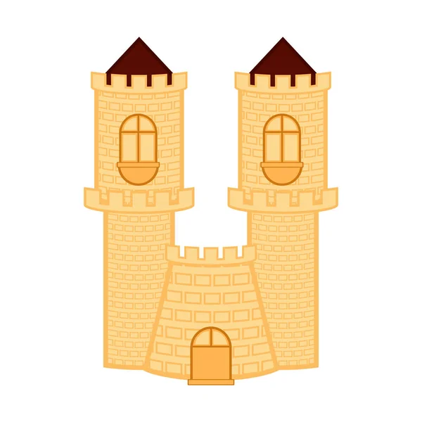 Edificio castillo medieval aislado — Vector de stock