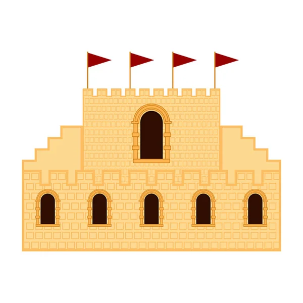 被隔绝的中世纪城堡大厦 — 图库矢量图片