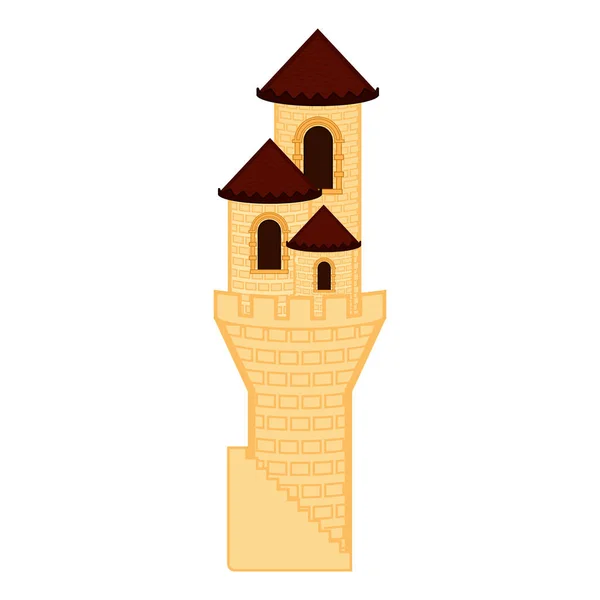 Edificio de torre medieval aislado — Vector de stock