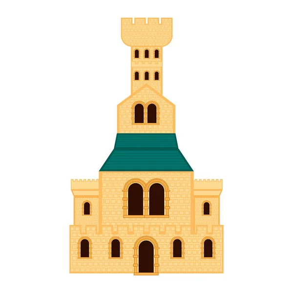 Edificio de torre medieval aislado — Archivo Imágenes Vectoriales