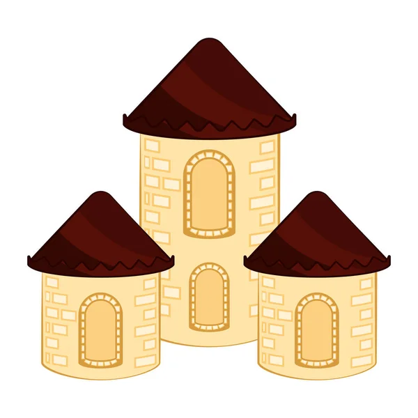 Edificio de torre medieval aislado — Vector de stock