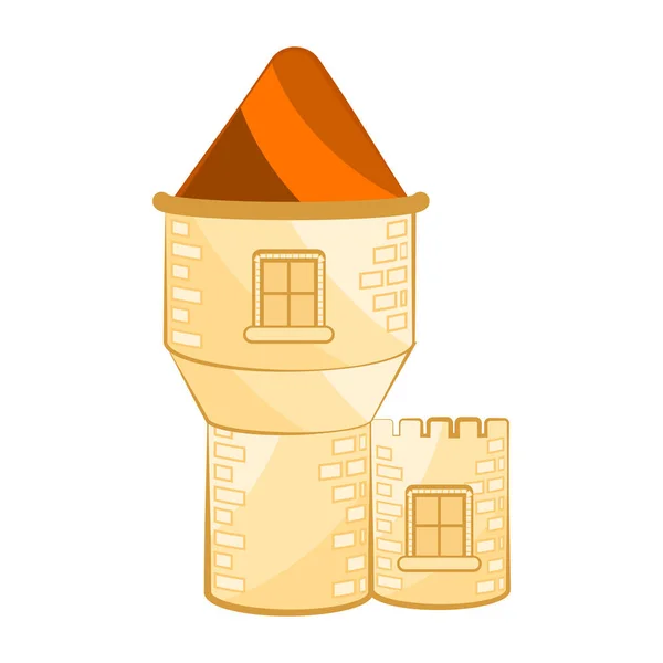 Edificio isolato torre medievale — Vettoriale Stock