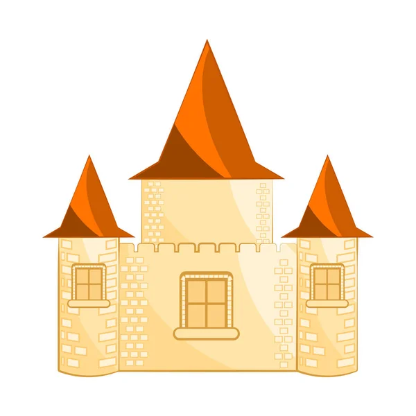 Edificio castillo medieval aislado — Vector de stock