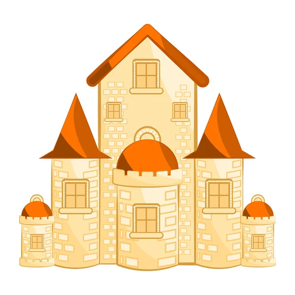 Edificio castillo medieval aislado — Vector de stock