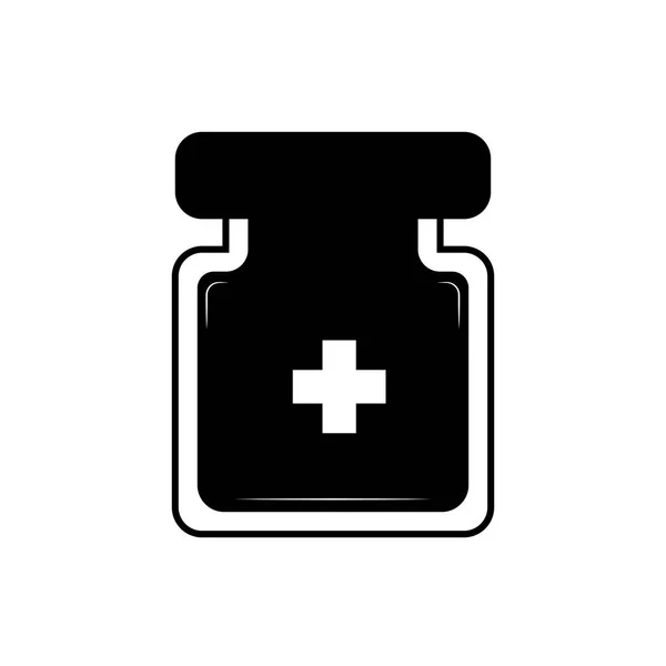 Icono de frasco de píldora de medicina aislada — Vector de stock