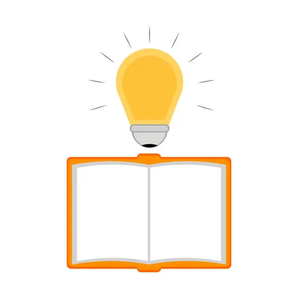 Empty notebook with a lightbulb idea icon — Stock Vector