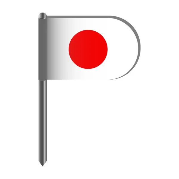 Bandiera isolata del Giappone — Vettoriale Stock