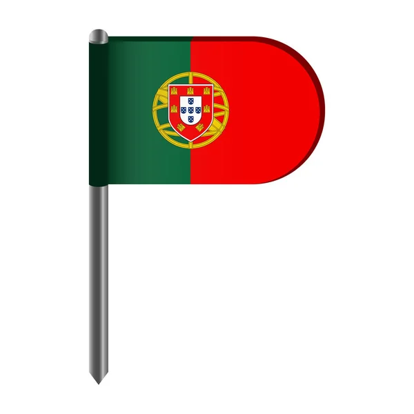 Na białym tle flaga Portugalii — Wektor stockowy