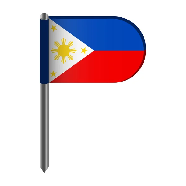 Drapeau isolé des Philippines — Image vectorielle