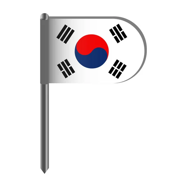 İzole Güney Kore bayrağı — Stok Vektör