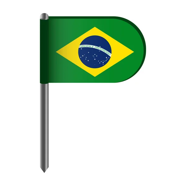 Geïsoleerde vlag van Brazilië — Stockvector