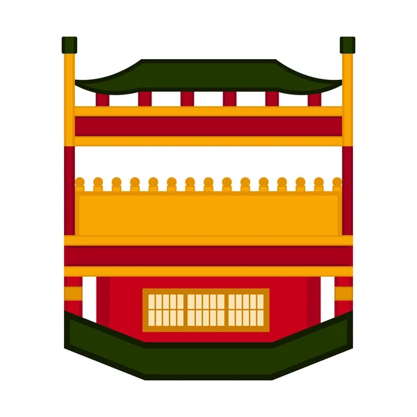 Tradicional asiático edifício ícone — Vetor de Stock