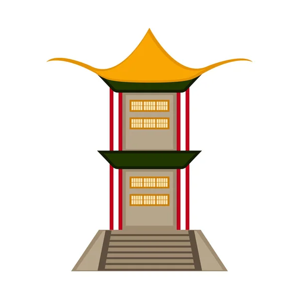 Icono Edificio Asiático Tradicional Diseño Ilustración Vectorial — Vector de stock